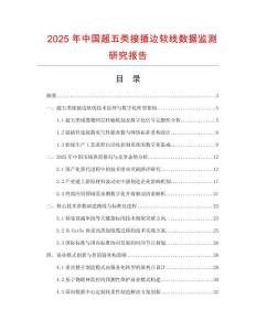 2025年中國超五類接插邊軟線數據監測研究報告