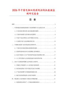 2026年中國電腦雙線剝線扭線機數據監測研究報告