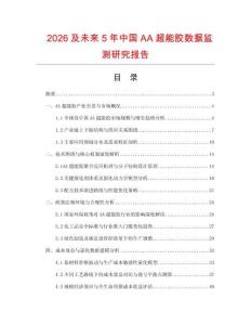 2026及未來5年中國AA超能膠數據監測研究報告