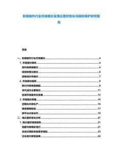 影視制作行業(yè)市場(chǎng)細(xì)分及觀眾喜好變化與版權(quán)保護(hù)研究報(bào)告