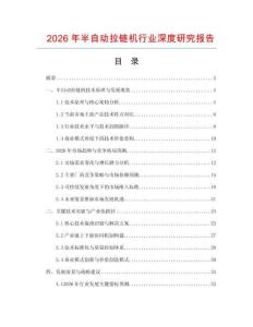 2026年半自動拉鏈機(jī)行業(yè)深度研究報(bào)告