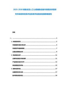 2025-2030格魯吉亞人工心臟輔助設備市場現狀供需研究市場競爭優勢評估投資評估規劃發展策略報告
