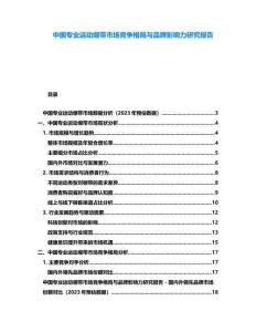中國(guó)專業(yè)運(yùn)動(dòng)繃帶市場(chǎng)競(jìng)爭(zhēng)格局與品牌影響力研究報(bào)告