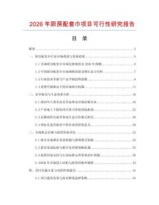 2026年廚房配套巾項(xiàng)目可行性研究報(bào)告