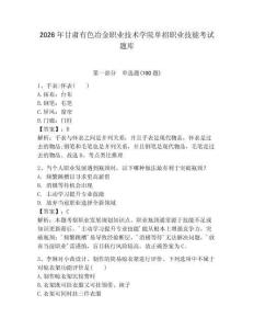 2026年甘肅有色冶金職業技術學院單招職業技能考試題庫（歷年真題）