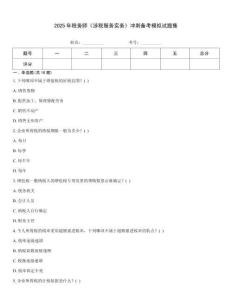 2025年稅務(wù)師《涉稅服務(wù)實務(wù)》沖刺備考模擬試題集