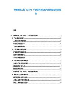 中國磷酸二銨（DAP）產(chǎn)業(yè)鏈利潤(rùn)分配與價(jià)格聯(lián)動(dòng)機(jī)制報(bào)告