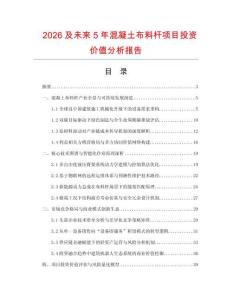 2026及未來5年混凝土布料桿項目投資價值分析報告
