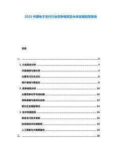 2025中國電子支付行業競爭格局及未來發展前景報告