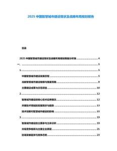 2025中國智慧城市建設現狀及戰略布局規劃報告