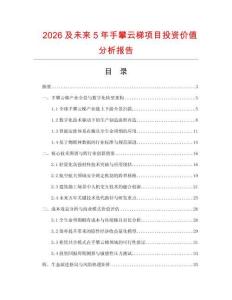 2026及未來5年手攀云梯項(xiàng)目投資價(jià)值分析報(bào)告