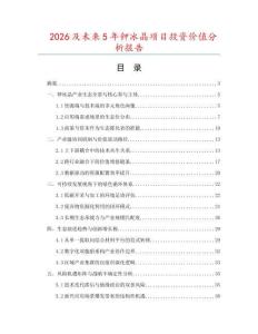 2026及未來(lái)5年鉀冰晶項(xiàng)目投資價(jià)值分析報(bào)告
