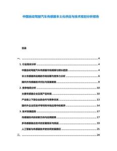 中國自動駕駛汽車傳感器本土化供應與技術規劃分析報告