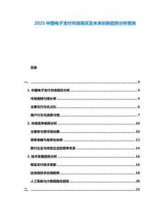 2025中國電子支付市場現狀及未來創新趨勢分析報告