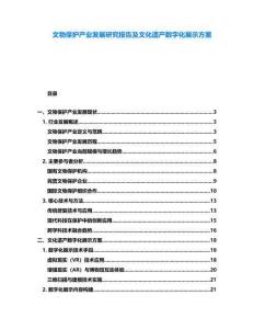 文物保護產業發展研究報告及文化遺產數字化展示方案