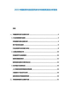 2025中國教育科技投資風(fēng)向與市場格局演變分析報告