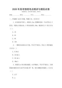 2026年高考物理考點精講與模擬試卷