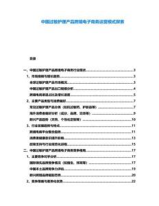 中國過敏護理產品跨境電子商務運營模式探索