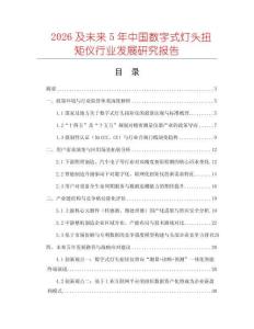 2026及未來5年中國數字式燈頭扭矩儀行業發展研究報告