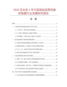 2026及未來5年中國背投多屏拼接控制器行業(yè)發(fā)展研究報告
