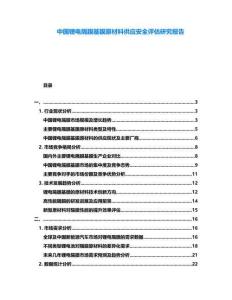 中國(guó)鋰電隔膜基膜原材料供應(yīng)安全評(píng)估研究報(bào)告