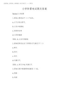 2025年小學防雷電試題及答案