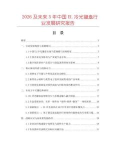 2026及未來(lái)5年中國(guó)EL冷光鍵盤(pán)行業(yè)發(fā)展研究報(bào)告