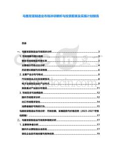 馬里尼亞制造業市場詳盡解析與投資前景及實施計劃報告