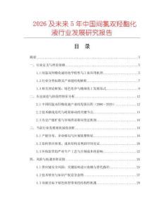 2026及未來5年中國間氯雙羥酯化液行業(yè)發(fā)展研究報告