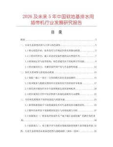 2026及未來5年中國軟地基排水用插帶機行業發展研究報告