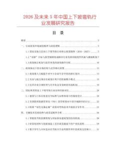 2026及未來5年中國上下坡彎軌行業發展研究報告