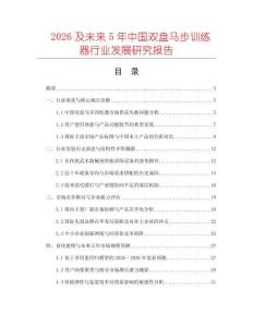 2026及未來5年中國雙盤馬步訓(xùn)練器行業(yè)發(fā)展研究報(bào)告