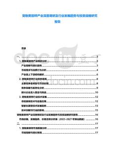 寵物美容師產(chǎn)業(yè)深度調(diào)研及行業(yè)發(fā)展趨勢與投資戰(zhàn)略研究報告