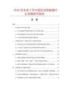 2026及未來5年中國安全限能器行業(yè)發(fā)展研究報告