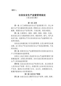冶金安全生產監督管理規定(征求意見稿)