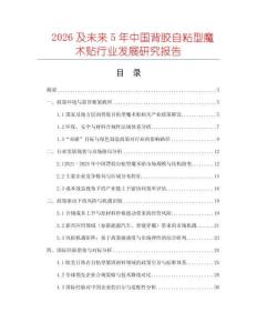 2026及未來(lái)5年中國(guó)背膠自粘型魔術(shù)貼行業(yè)發(fā)展研究報(bào)告