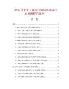 2026及未來5年中國電磁壓差閥行業發展研究報告