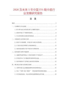 2026及未來(lái)5年中國(guó)EVA鞋中底行業(yè)發(fā)展研究報(bào)告