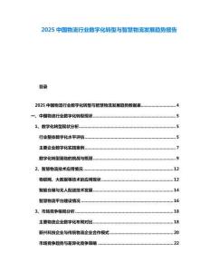 2025中國物流行業數字化轉型與智慧物流發展趨勢報告