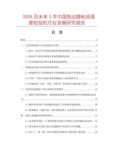 2026及未來5年中國制動蹄粘結強度檢驗機行業(yè)發(fā)展研究報告