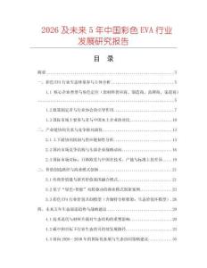 2026及未來5年中國彩色EVA行業發展研究報告