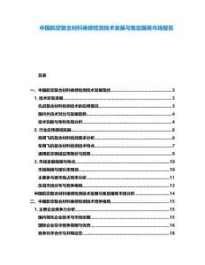中國航空復合材料維修檢測技術發展與售后服務市場報告