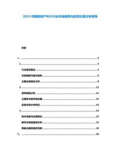 2025中國房地產中介行業市場格局與投資價值分析報告