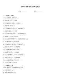 2025年象棋殘局考試題及答案