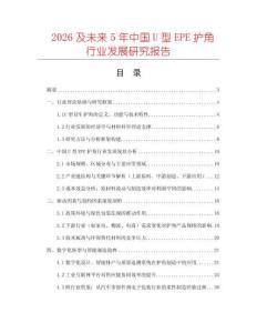 2026及未來(lái)5年中國(guó)U型EPE護(hù)角行業(yè)發(fā)展研究報(bào)告