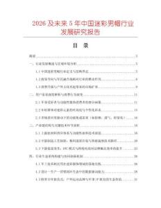 2026及未来5年中国迷彩男帽行业发展研究报告