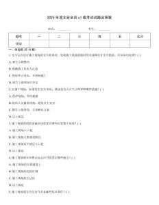 2025年湖北安全員c1類考試試題及答案