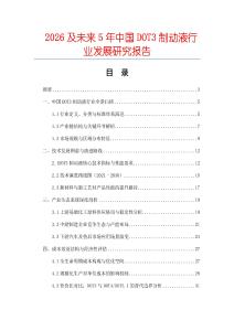 2026及未來5年中國DOT3制動(dòng)液行業(yè)發(fā)展研究報(bào)告