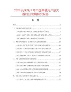 2026及未來5年中國單模用戶放大器行業發展研究報告