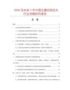 2026及未來(lái)5年中國(guó)注塑自鎖拉頭行業(yè)發(fā)展研究報(bào)告
